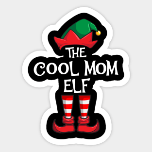 Cool Mom Elf Matching Family Christmas Sticker